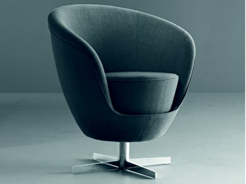 JANGO - Fabric armchair with 4-spoke base by La Cividina - view 2